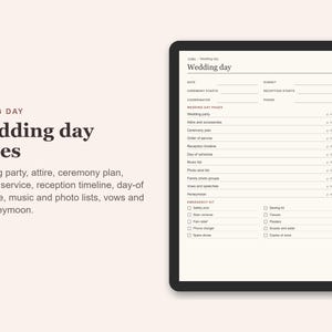 Digital Wedding Planner, Undated Hyperlinked PDF for Tablets, Budget, Guest List, Vendors, Checklist zdjęcie 8