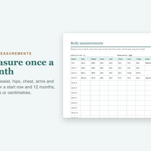 Weight Loss Tracker Printable and Fillable PDF, Weigh In Log, Body Measurements, Progress Chart image 5