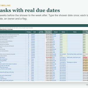 Baby Shower Planner Spreadsheet, Guest List, RSVP and Budget Tracker, To Do List, Excel image 3
