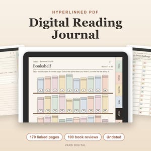 デジタル読書ジャーナル、日付なしハイパーリンク付きPDF（タブレット、本棚、100冊の書評用） 画像 1