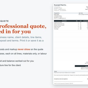Pest Control Business Spreadsheet, Pricing Calculator, Excel Quote & Job Costing Template image 2