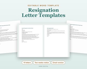 Sjabloon voor een ontslagbrief, 10 bewerkbare Word-brieven: opzegtermijn van twee weken, nieuwe baan, e-mail