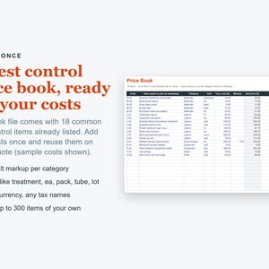 Pest Control Business Spreadsheet, Pricing Calculator, Excel Quote & Job Costing Template image 6