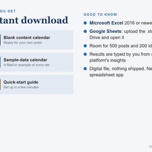 Social Media Content Calendar Spreadsheet, 2027 Planner with Analytics (Digital Download) Bild 6