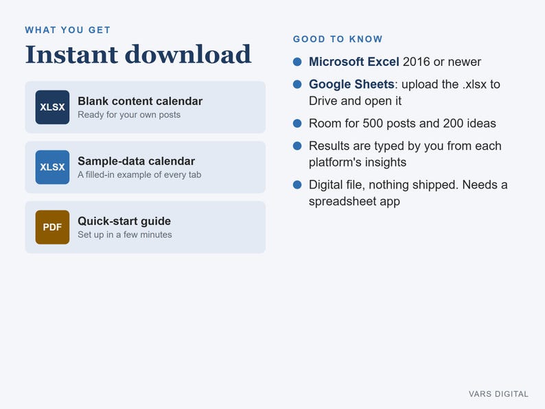 Social Media Content Calendar Spreadsheet, 2027 Planner with Analytics (Digital Download) Bild 6