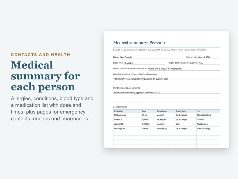 Emergency Binder Fillable PDF, End of Life Planner, Just in Case Binder, Printable Bild 2