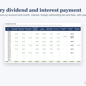 Anlage-Tracker-Tabelle Kanada, TFSA RRSP FHSA Portfolio- und Dividenden-Tracker, Excel Bild 4