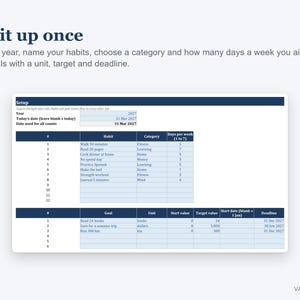 Habit Tracker Excel Spreadsheet 2027, Yearly Habit and Goal Tracker, Streaks, Dashboard image 6
