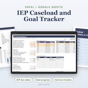 IEP Tracker Spreadsheet, IEP Goal Tracker and Caseload Manager for Special Education (Excel) zdjęcie 1