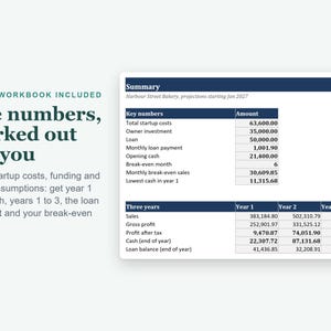 Startup Business Plan Template Word, Financial Projections Excel (Digital Download) image 7