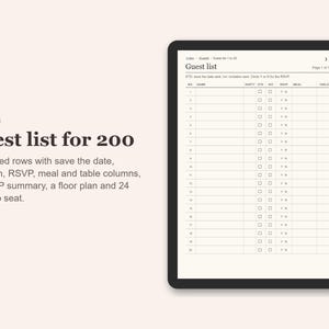 Digital Wedding Planner, Undated Hyperlinked PDF for Tablets, Budget, Guest List, Vendors, Checklist zdjęcie 4