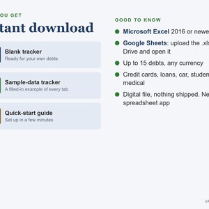 Debt Payoff Tracker Spreadsheet, Debt Snowball and Avalanche Calculator, Payoff Planner with Progress Bars, Excel image 7