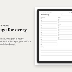 Undated Digital Planner, Hyperlinked PDF for E-Ink Tablets, Portrait, Daily Weekly Monthly, Habit Tracker image 4