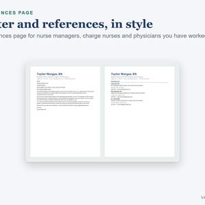 Plantilla de currículum de enfermera en Word, currículum de enfermera registrada compatible con sistemas ATS, con carta de presentación y referencias. imagen 6