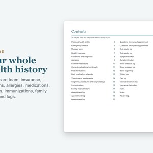 Cartella medica compilabile in PDF, pianificatore sanitario, registro dei farmaci, cartelle cliniche stampabili immagine 3