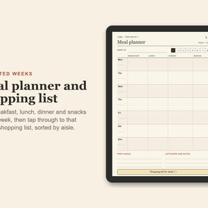 Digital Recipe Book, Undated Hyperlinked PDF Cookbook for Tablets, Meal Planner and Shopping List image 5
