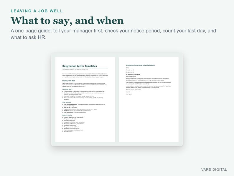 Resignation Letter Template, 10 Editable Word Letters: Two Weeks Notice, New Job, Email image 5