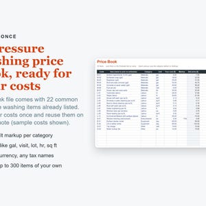 Pressure Washing Pricing Calculator Spreadsheet, Excel Quote & Job Costing Template image 6