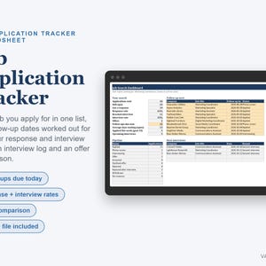 Bewerbungs-Tracker-Tabelle, Nachfass- und Angebotsvergleich (Digitaler Download) Bild 1