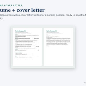 Plantilla de currículum de enfermera en Word, currículum de enfermera registrada compatible con sistemas ATS, con carta de presentación y referencias. imagen 4