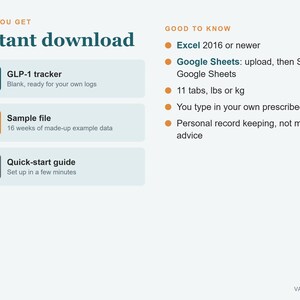 GLP1 Tracker Spreadsheet, Injection Log, Weight Loss Tracker, Dose and Side Effect Log (Excel) image 9