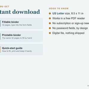 ベビーシッター用バインダー（記入式PDF）、育児情報シート、印刷可能（32ページ） 画像 6