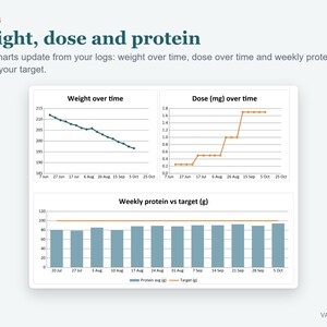 GLP1 Tracker Spreadsheet, Injection Log, Weight Loss Tracker, Dose and Side Effect Log (Excel) image 4