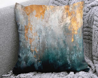 Abstract Grunge Texture Pillow Cover, Modern Distressed Wall Art Decor