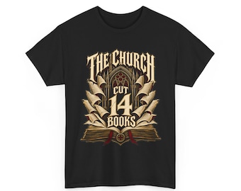 The Church Cut 14 Books Shirt, Lost Books of the Bible Tee, Apocrypha Forbidden Scripture T-Shirt, Biblical Mystery Unisex Gift
