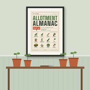 Calendrier de semis personnalisé avec numéro de parcelle, affiche murale, cadeau pour jardinier, poster de planification des plantations de légumes, cadeau pour jardinier amateur