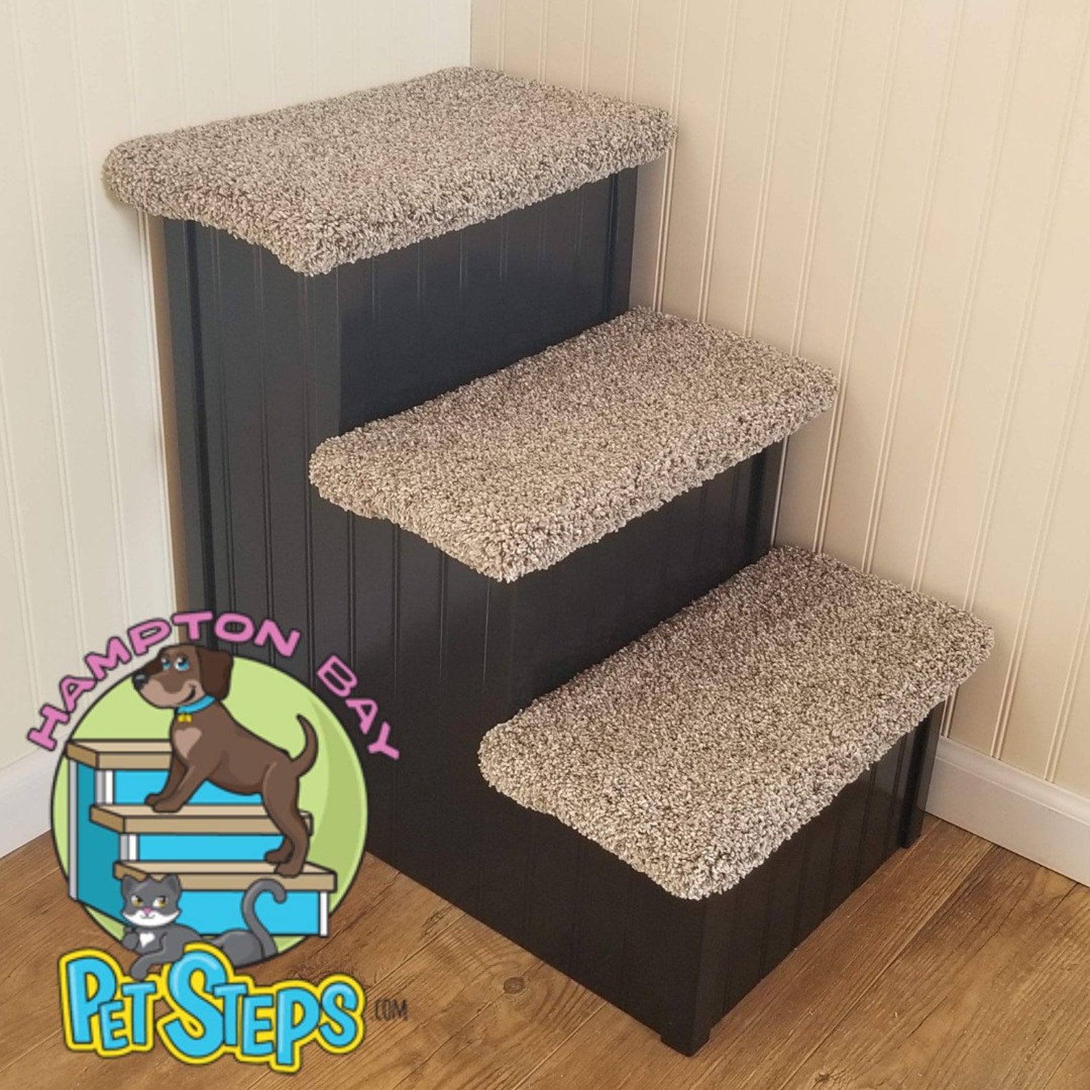 Dog Stairs Sturdy All Wood Pet Stairs For Pets 555 Lbs Etsy