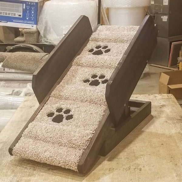 Dog Ramp with Side Rails | Adjustable Height 15" & 18" | 16"W X 40"L | Gentle Rise Dog Ramp | Free Standing Pet Ramp | Dog, Cat, Bunny Ramp