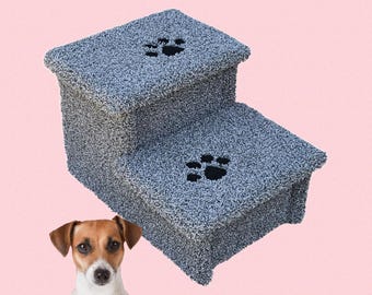 Dog Stairs for Car Portable 12"H, Pet Steps for SUV or Couch, Sturdy Non-Slip Dog Stairs for Vehicles up to 120 lbs, Handmade in USA