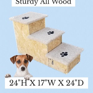 Dog Stairs, dog steps for large dogs, great for cars, 24"H x 17"W x 24"D, custom built to last, cat stairs, cat steps