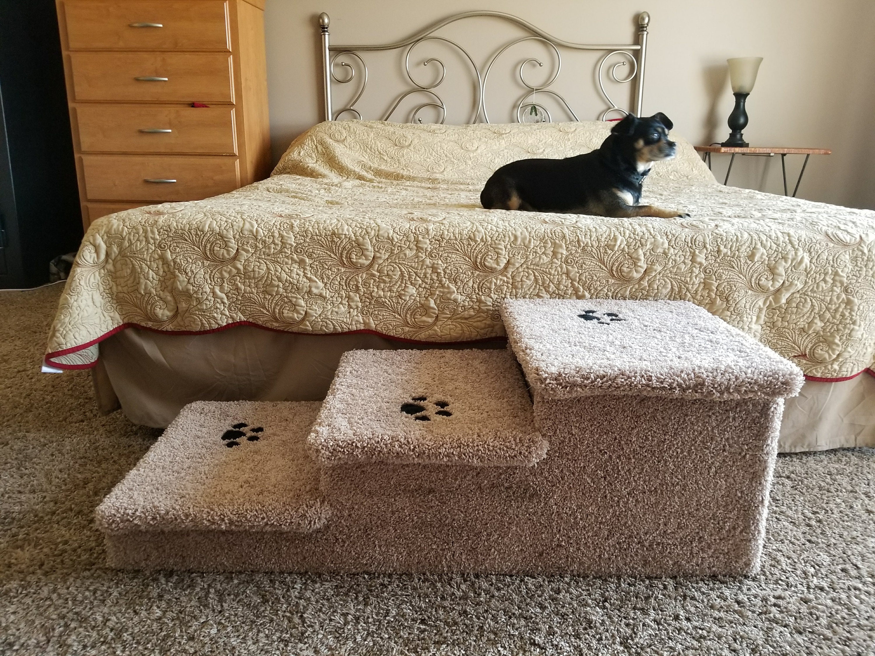 pet stairs for big dogs, sturdy dog stairs, 15high X 17wide X 38D