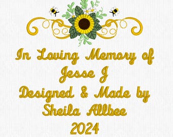 Custom Embroidered Quilt Label: Personalized Quilt Block Design