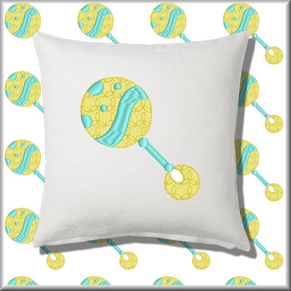 Baby Rattle Embroidery Design Baby Embroidery Design Etsy