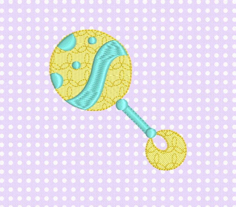 Baby Rattle Baby Rattle Embroidery Design Machine Etsy