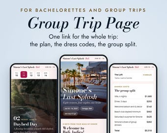 Group Trip Website | Bachelorette Party Itinerary | Family Reunion & Destination Wedding Hub | Custom Travel Page for Groups
