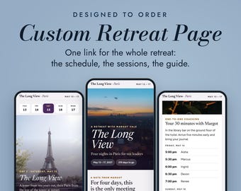 Retreat Website | Custom Participant Guide for Wellness, Yoga & Coaching Retreats | Digital Itinerary for Retreat Leaders