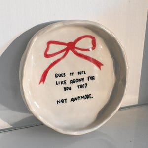Does it feel like agony? Heated Rivalry Quote Handmade Ceramic Plate Trinket Key Dish