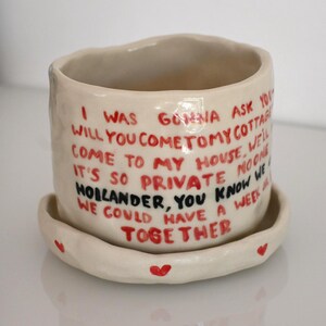 Will you come to my cottage this summer? Heated Rivalry Quote Cup & Coaster Plate Set