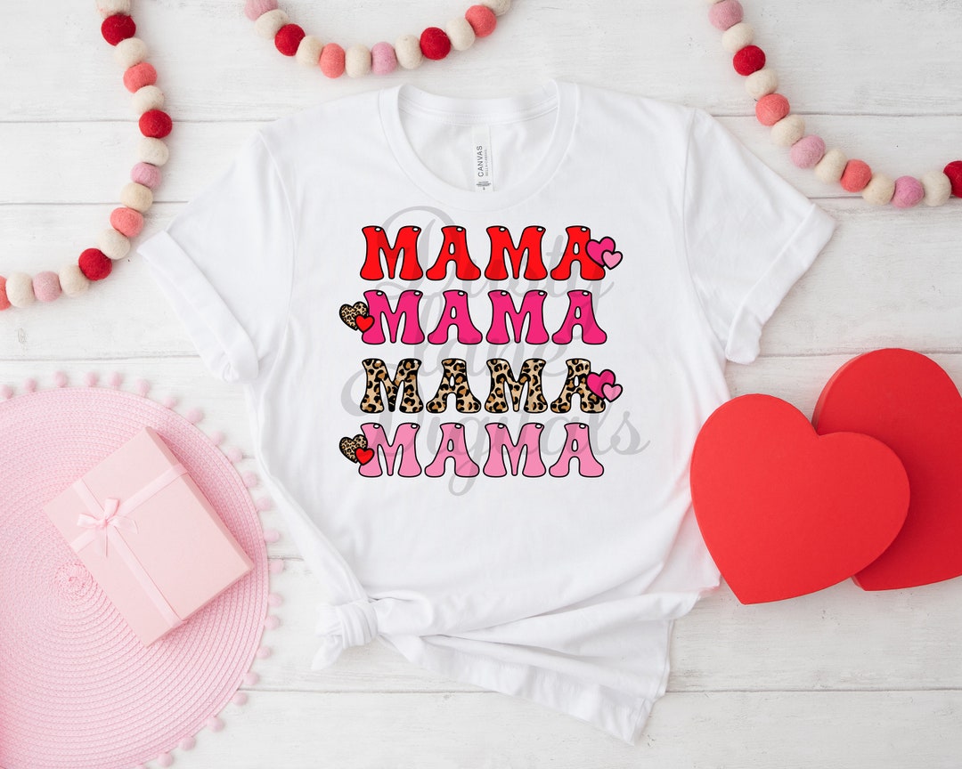 Mama Valentine's Day Sublimation PNG Design , Patterned PNG, Red and ...