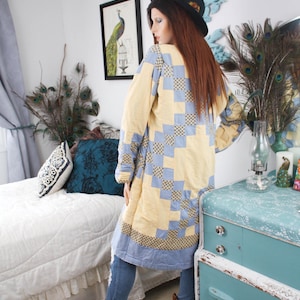 MANTEAU DE TRAVAIL, VESTE matelassée vintage : manteau en patchwork bohème pour les amateurs de mode Cottagecore