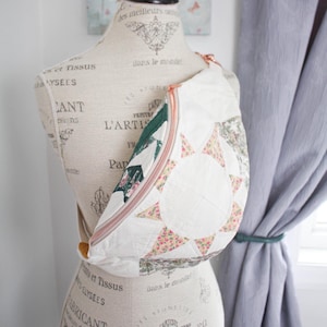 Boho Quilted Fanny Pack: Upcycled Sunshine Crossbody Bag