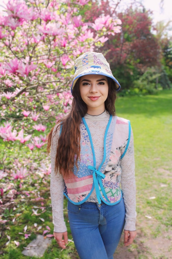 Bohemian Patchwork Quilt Vest | Upcycled Cottagecore Slow Fashion Antique Wearable Art Gift for Women