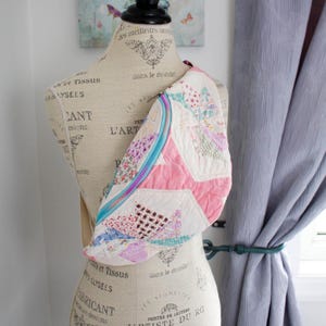 PACK BANANE matelassé : pochette bohème upcyclée arc-en-ciel à moulinet Star Festival pour femme