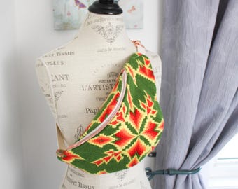 UpCycled Tapestry Fanny Pack, Retro Vintage Seventies Festival Purse, Cross Body Bag