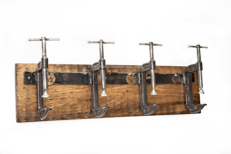 Industrial C-Clamp Coat Rack image 1