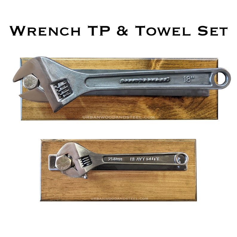 Industrial Wrench Towel Rack SET: Towel and TP